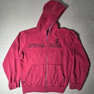 Vintage Nautica Jeans Co NTCA JNS Sherpa Lined Red Zip Up Hoodie L